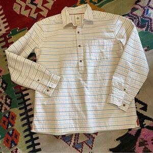 The Territory Ahead Long Sleeve Popover Striped Shirt Sz-L